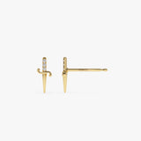 14k Gold Mini Sword Diamond Earrings Ferkos Fine Jewelry
