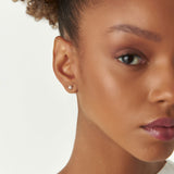 14K Petite Flower Design Diamond Stud Earrings Ferkos Fine Jewelry