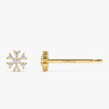 14K Petite Flower Design Diamond Stud Earrings Ferkos Fine Jewelry