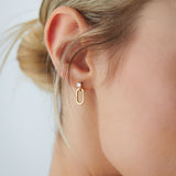 14k Dainty Dangline Oval Link Diamond Earrings Ferkos Fine Jewelry