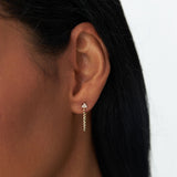 14k Trio Diamond Beaded Dangling Earrings Ferkos Fine Jewelry