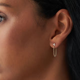 14k Trio Diamond Beaded Dangling Earrings Ferkos Fine Jewelry