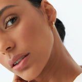 14k Bezel Setting Beaded Diamond Huggies Ferkos Fine Jewelry