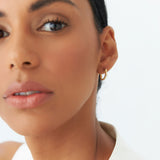 14k Bezel Setting Beaded Diamond Huggies Ferkos Fine Jewelry