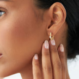 14k Bezel Setting Beaded Diamond Huggies Ferkos Fine Jewelry