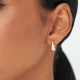 14k Gold Teardrop Diamond Hoop Earrings Ferkos Fine Jewelry