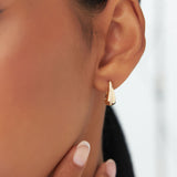 14k Gold Teardrop Diamond Hoop Earrings Ferkos Fine Jewelry