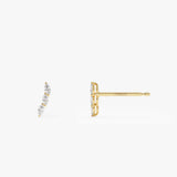 14k Three Stone Marquise Shaped Diamond Studs Ferkos Fine Jewelry