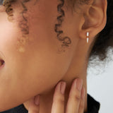 14k Baguette & Round Diamond Dangle Spike Earrings Ferkos Fine Jewelry