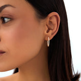 14Kt 21.5MM Inside Out Diamond Hoops Ferkos Fine Jewelry