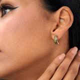 14K Emerald Cut Peridot Half Hoop Earrings Ferkos Fine Jewelry