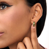 14K Emerald Cut Peridot Half Hoop Earrings Ferkos Fine Jewelry