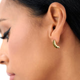 14K Emerald Cut Peridot Half Hoop Earrings Ferkos Fine Jewelry