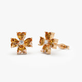 14k Citrine Four Leaf Clover Studs Ferkos Fine Jewelry