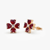 14k Garnet Four Leaf Clover Studs Ferkos Fine Jewelry