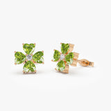14k Peridot Four Leaf Clover Studs Ferkos Fine Jewelry