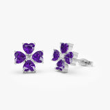 14k Amethyst Four Leaf Clover Studs Ferkos Fine Jewelry