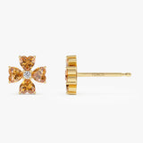 14k Citrine Four Leaf Clover Studs Ferkos Fine Jewelry
