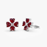 14k Garnet Four Leaf Clover Studs Ferkos Fine Jewelry