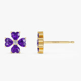 14k Amethyst Four Leaf Clover Studs Ferkos Fine Jewelry