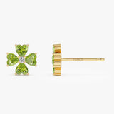14k Peridot Four Leaf Clover Studs Ferkos Fine Jewelry