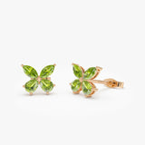 14K Peridot Butterfly Stud Earrings Ferkos Fine Jewelry