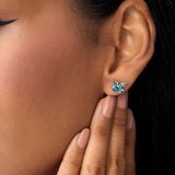 14K London Blue Topaz Butterfly Stud Earrings Ferkos Fine Jewelry