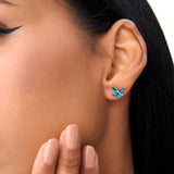 14K London Blue Topaz Butterfly Stud Earrings Ferkos Fine Jewelry