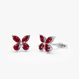 14K Garnet Butterfly Stud Earrings Ferkos Fine Jewelry