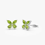 14K Peridot Butterfly Stud Earrings Ferkos Fine Jewelry