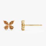 14K Citrine Butterfly Stud Earrings Ferkos Fine Jewelry