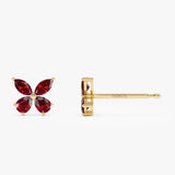 14K Garnet Butterfly Stud Earrings Ferkos Fine Jewelry