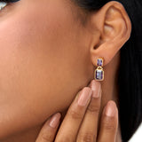 14K Emerald Amethyst Dangle Drop Earrings Ferkos Fine Jewelry