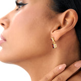 14K Emerald Garnet Dangle Drop Earrings Ferkos Fine Jewelry