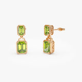 14K Emerald Peridot Dangle Drop Earrings Ferkos Fine Jewelry