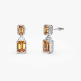 14K Emerald Citrine Dangle Drop Earrings Ferkos Fine Jewelry