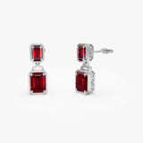 14K Emerald Garnet Dangle Drop Earrings Ferkos Fine Jewelry