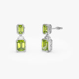14K Emerald Peridot Dangle Drop Earrings Ferkos Fine Jewelry