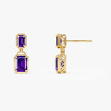 14K Emerald Amethyst Dangle Drop Earrings Ferkos Fine Jewelry