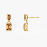 14K Emerald Citrine Dangle Drop Earrings Ferkos Fine Jewelry