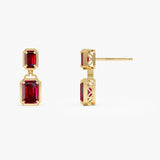 14K Emerald Garnet Dangle Drop Earrings Ferkos Fine Jewelry