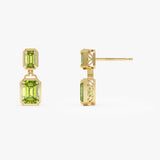 14K Emerald Peridot Dangle Drop Earrings Ferkos Fine Jewelry