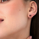 14K Asscher Cut Garnet Stud Earrings Ferkos Fine Jewelry