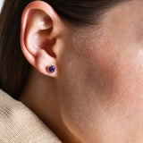 14K Heart Shaped Amethyst Stud Earrings Ferkos Fine Jewelry