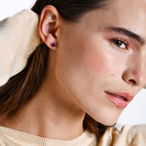 14K Heart Shaped Amethyst Stud Earrings Ferkos Fine Jewelry