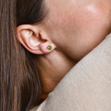 14K Heart Shaped Peridot Stud Earrings Ferkos Fine Jewelry
