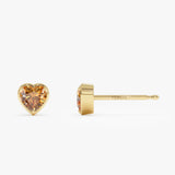 14K Heart Shaped Citrine Stud Earrings Ferkos Fine Jewelry