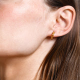 14K Prong Set Citrine Half Hoops Ferkos Fine Jewelry