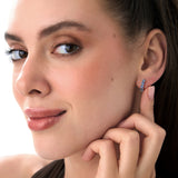 14K Prong Set London Blue Topaz Half Hoops Ferkos Fine Jewelry