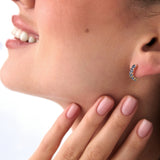 14K Prong Set London Blue Topaz Half Hoops Ferkos Fine Jewelry